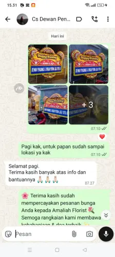 Testimonial Papan Bunga Pernikahan pusakamulya
